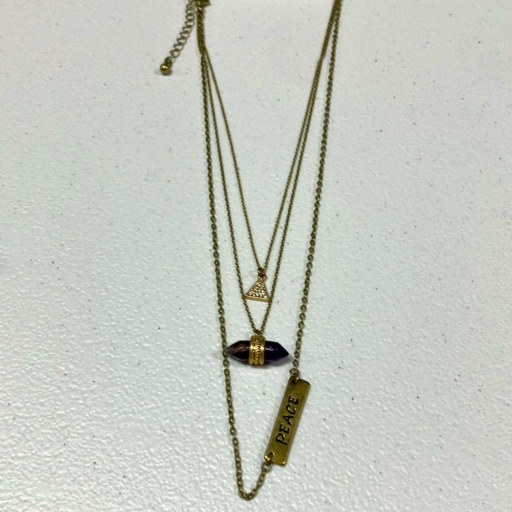 NWT 3 Layer Gold Tone Necklace - Picture 4 of 6